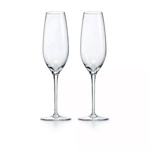 Tiffany &Co Set of Two Champagne Glasses for Dining Gift Set